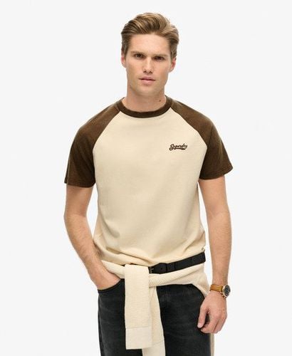 Men's Essential Logo Baseball T-Shirt Cream / Oatmeal/Braken Brown - Size: L - Superdry - Modalova