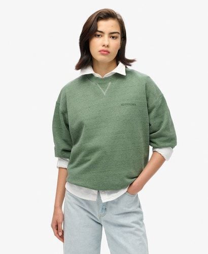 Women's Essential Logo Overdyed Sweatshirt Green / Buffalo Green - Size: 10 - Superdry - Modalova