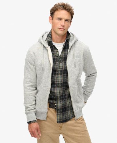 Men's Essential Logo Zip Hoodie Grey / Athletic Grey Marl - Size: XL - Superdry - Modalova