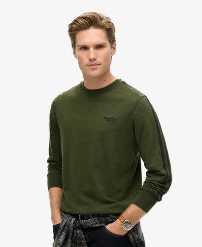 Men's Essential Logo Retro Long Sleeve Top Green / Duffel Bag Green - Size: L - Superdry - Modalova