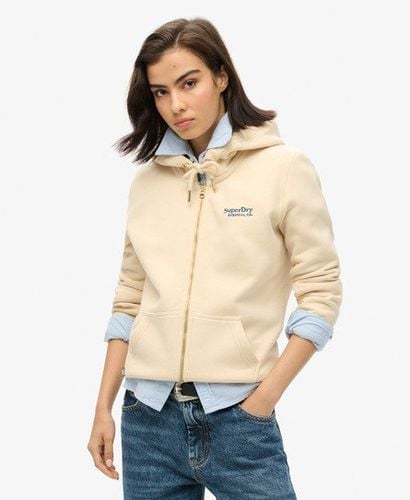 Women's Essential Logo Zip Hoodie Cream / Tapioca Cream Beige - Size: 10 - Superdry - Modalova