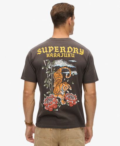 Men's Tattoo Graphic Loose Fit T-Shirt Dark Grey / Vintage Black - Size: L - Superdry - Modalova