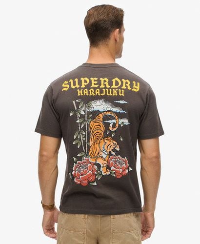 Men's Tattoo Graphic Loose Fit T-Shirt Dark Grey / Vintage Black - Size: Xxl - Superdry - Modalova