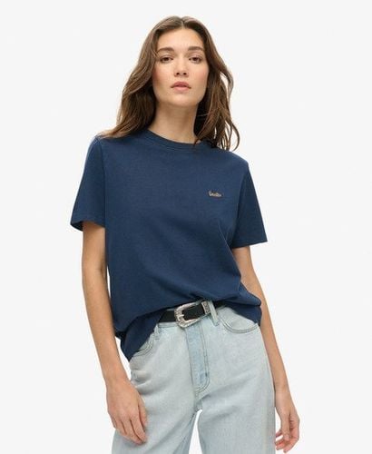 Women's Essential Logo Embroidered T-Shirt Navy / Richest Navy - Size: 10 - Superdry - Modalova