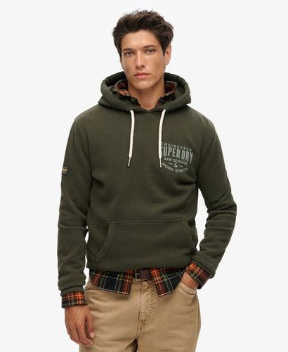 Men's Machined Goods Workwear Hoodie Green / Surplus Goods Olive Green - Size: M - Superdry - Modalova