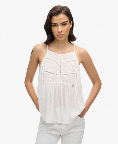 Women's Vintage Lace Yoke Cami Top White / Off White - Size: 10 - Superdry - Modalova