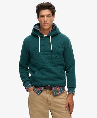 Men's Embossed Graphic Hoodie Green / Furnace Green - Size: S - Superdry - Modalova