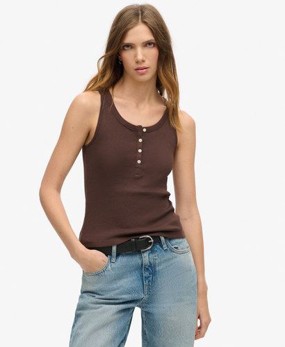 Women's Button Down Vest Top, Brown, Size: S/M - Superdry - Modalova