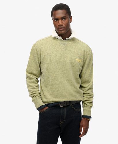 Men's Over Dyed Marl Crew Sweatshirt Green / Lemon Drop - Size: L - Superdry - Modalova