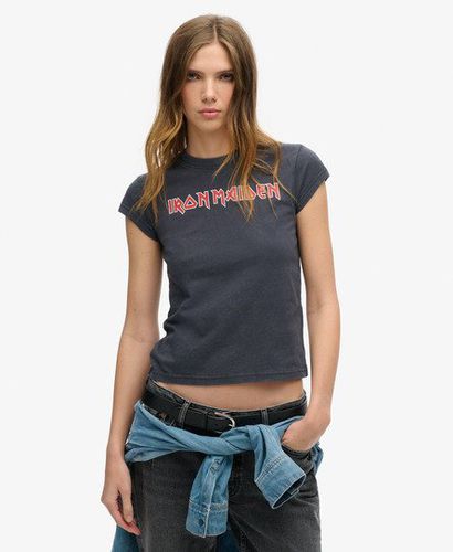 Women's Classic Iron Maiden Cap Sleeve T-Shirt, Dark Grey, Size: 14 - Superdry - Modalova