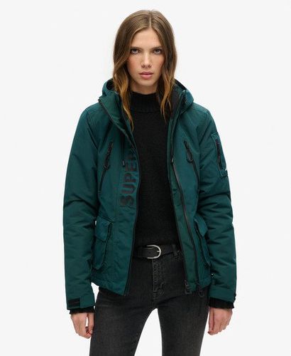 Women's Hooded Ultimate SD-Windcheater Jacket Navy / Bottle Green/black - Size: 12 - Superdry - Modalova