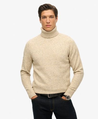 Men's Brushed Roll Neck Jumper Beige / Moonstruck Beige Marl - Size: XL - Superdry - Modalova