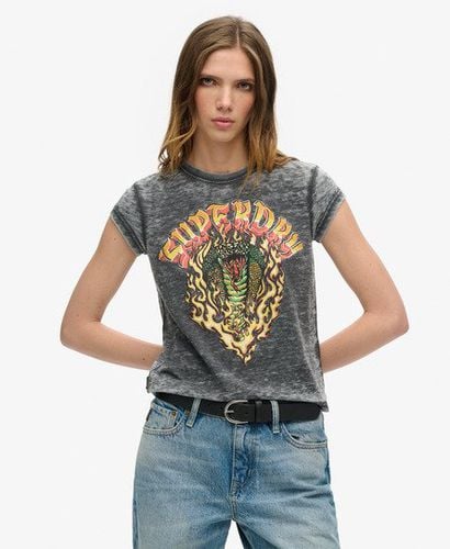 Women's Biker Rock Graphic T-Shirt Black - Size: 16 - Superdry - Modalova