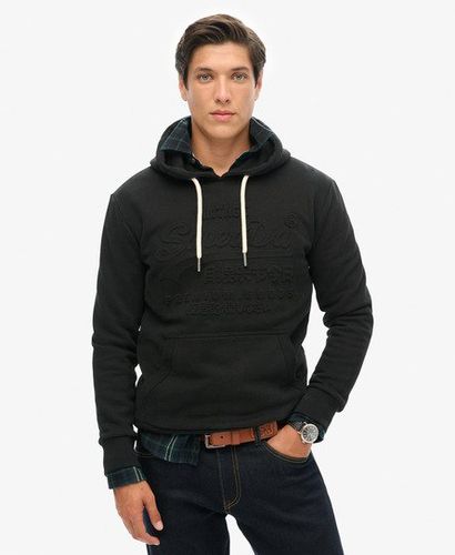 Men's Embossed Graphic Hoodie Black / Jet Black - Size: L - Superdry - Modalova