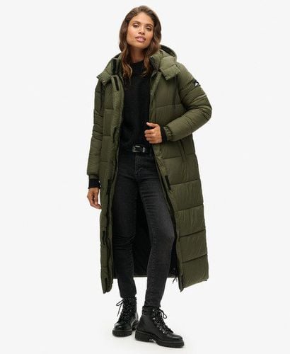 Women's Classic Quilted Ripstop Longline Puffer Coat, Khaki, Size: 12 - Superdry - Modalova