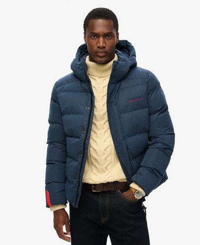 Men's Hooded Microfibre Sports Puffer Jacket Dark Blue / Baltic Blue - Size: M - Superdry - Modalova