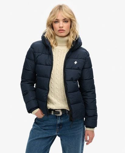 Women's Hooded Spirit Sports Puffer Jacket Navy / Deep Navy - Size: 12 - Superdry - Modalova