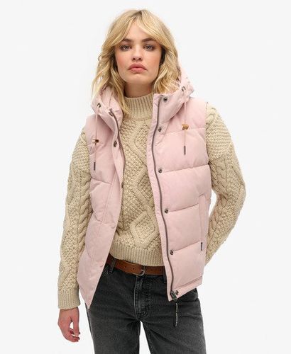 Women's Everest Hooded Puffer Gilet Pink / Pink Blush - Size: 12 - Superdry - Modalova