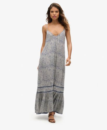 Women's Long Cami Dress Navy / Maze Print Navy - Size: 10 - Superdry - Modalova