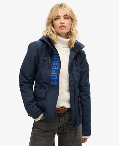 Women's Hooded Ultimate SD-Windcheater Jacket Blue / Nordic Chrome Navy/Mazarine Blue - Size: 10 - Superdry - Modalova