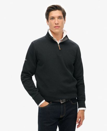 Men's Core Pique Henley Sweatshirt Black / Jet Black - Size: L - Superdry - Modalova