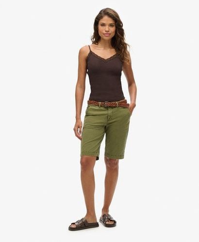 Women's Chino City Shorts Khaki / Olive Khaki - Size: 10 - Superdry - Modalova