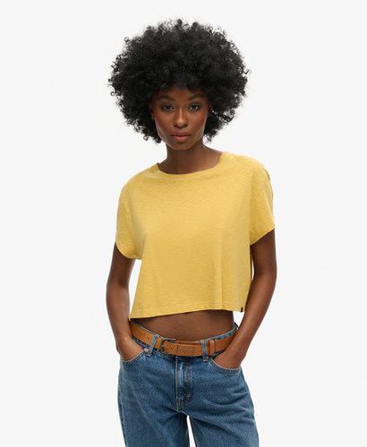 Women's Slouchy Cropped T-Shirt Yellow / Sauterne Yellow - Size: 14 - Superdry - Modalova