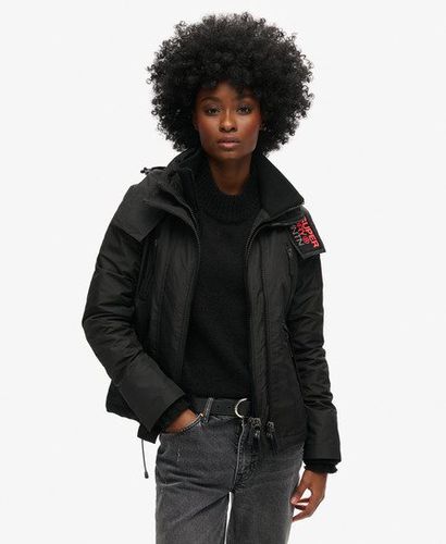 Ladies Classic Embroidered Hooded Mountain Windbreaker Jacket, Black, Size: 10 - Superdry - Modalova