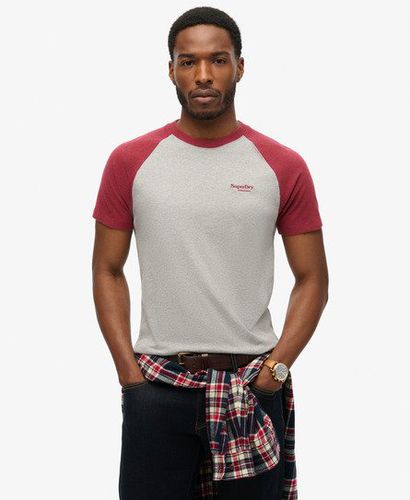 Men's Organic Cotton Essential Logo Baseball T-Shirt Red / Grey Marl/Vintage Red Marl - Size: M - Superdry - Modalova