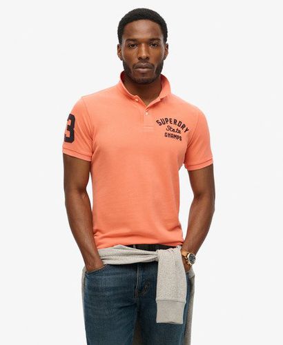 Men's Superstate Polo Shirt Orange / Sunburst Coral - Size: S - Superdry - Modalova