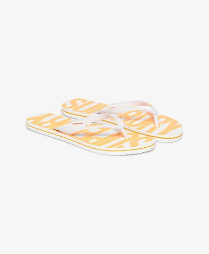 Women's Vintage Vegan Flip Flops, White and Yellow, Size: S - Superdry - Modalova