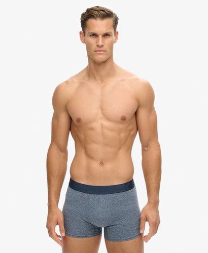 Men's Organic Cotton Boxer Triple Pack Navy / Frosted Navy Grit/dark Indigo Marl/navy Marl - Size: M - Superdry - Modalova