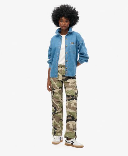 Women's Low Rise Straight Cargo Pants Khaki / Jacket Camo - Size: 26 - Superdry - Modalova