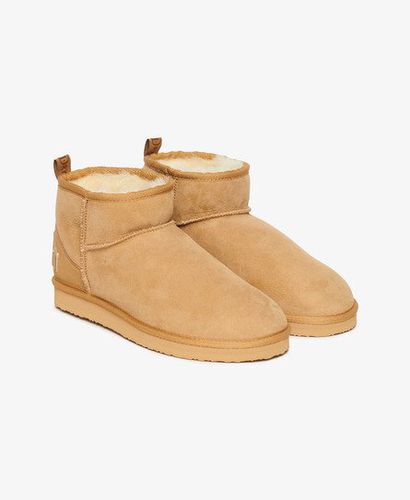 Women's Suede Sherpa Mini Boots Brown / Light Tan - Size: 5-6 - Superdry - Modalova