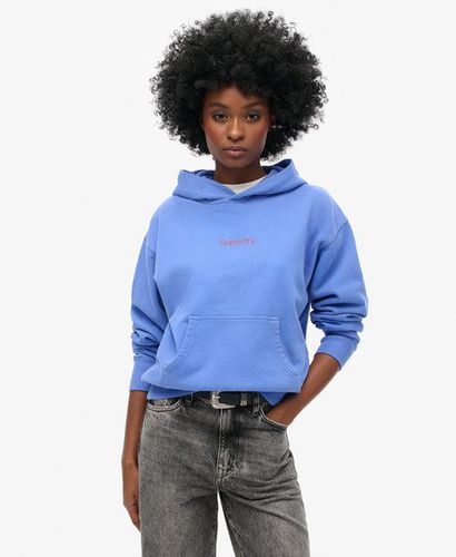 Women's Core Logo City Loose Hoodie Blue / Chambray Blue - Size: 12 - Superdry - Modalova