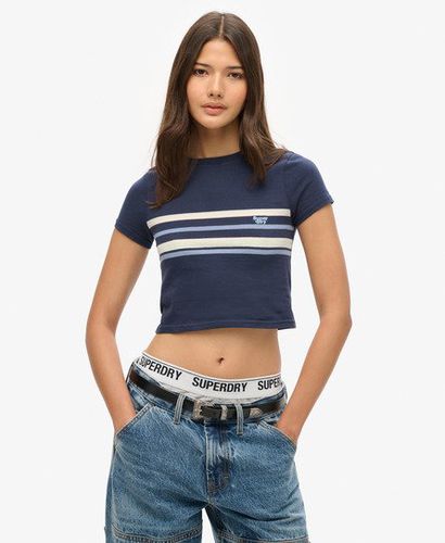 Damen Kurzes Vintage T-Shirt mit Streifen - Größe: 40 - Superdry - Modalova