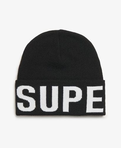 Women's Branded Knitted Beanie Hat Black - Size: 1SIZE - Superdry - Modalova