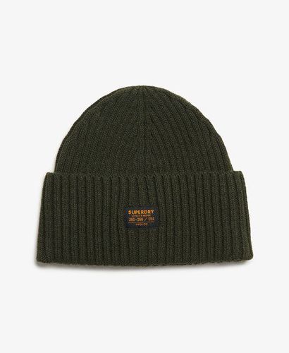 Women's Workwear Knitted Beanie Hat Green / Surplus Goods Olive Green - Size: 1SIZE - Superdry - Modalova