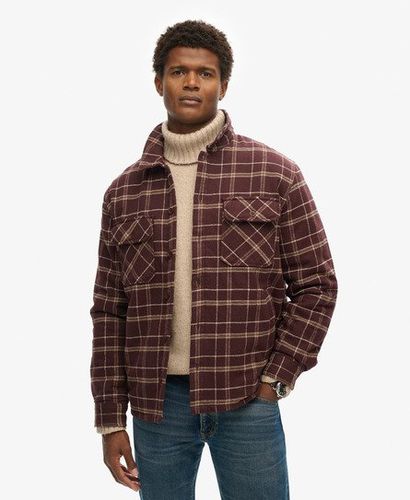 Men's Surplus Check Jacket Red / Burgundy Check - Size: L - Superdry - Modalova