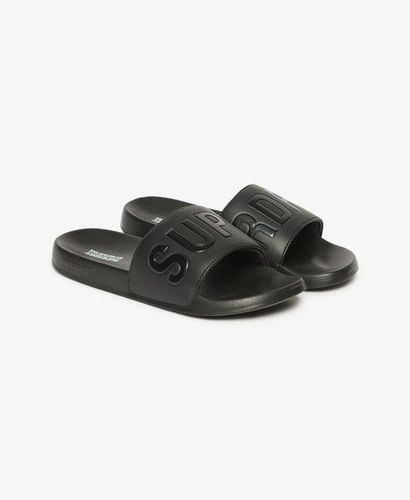 Men's Vegan Core Pool Sliders Black / Black/black - Size: 6-7 - Superdry - Modalova