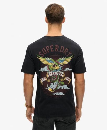 Men's Tattoo Graphic Loose Fit T-Shirt Black - Size: L - Superdry - Modalova