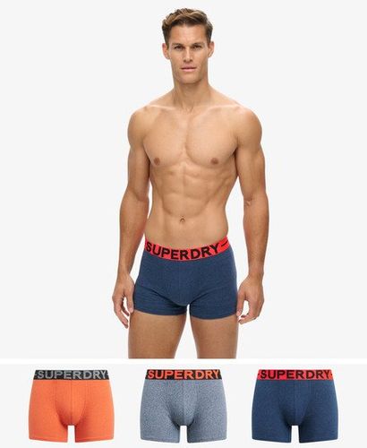 Men's Boxer Triple Pack Blue / Dark Indigo Blue Marl/Bright Orange Marl/Frosted N - Size: XL - Superdry - Modalova