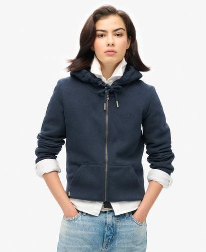 Women's Essential Logo Zip Hoodie Navy / Eclipse Navy - Size: 14 - Superdry - Modalova