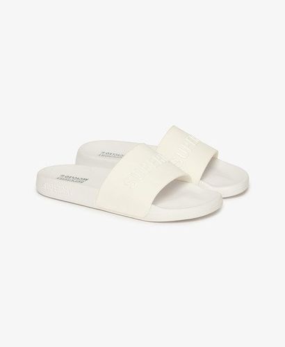 Women's Code Logo Pool Sliders White / Optic/optic - Size: S - Superdry - Modalova