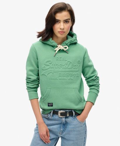 Women's Embossed Graphic Hoodie Green / Creme De Menthe Green - Size: 12 - Superdry - Modalova