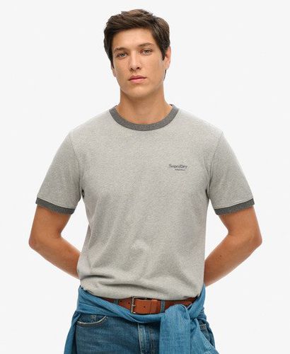 Men's Essential Logo Ringer T-Shirt Grey / Grey Marl/Rich Charcoal Marl - Size: XL - Superdry - Modalova