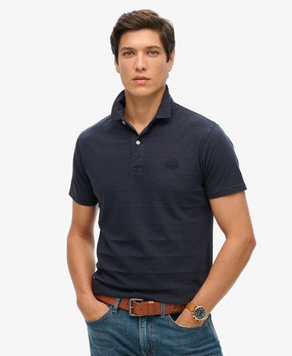 Men's Textured Jersey Relaxed Fit Polo, Navy Blue, Size: L - Superdry - Modalova