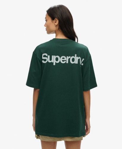 Women's Oversized Core Logo City T-Shirt Green / Enamel Green - Size: L - Superdry - Modalova