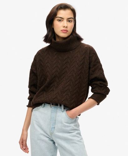 Damen Leichter Rollkragenpullover mit Zopfmuster - Größe: 42 - Superdry - Modalova