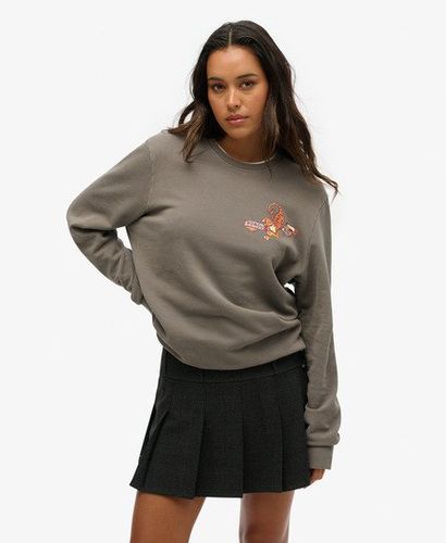 Women's Oversized Tattoo Graphic Sweatshirt Dark Grey / Charcoal - Size: L - Superdry - Modalova